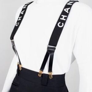 ICONIC Adjustable Black Suspenders - Silver hardware (women’s & mens) unisex